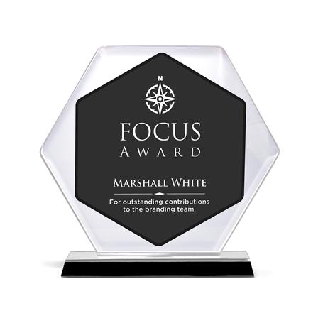 CD1355 - Black and White Hexagon Acrylic Award