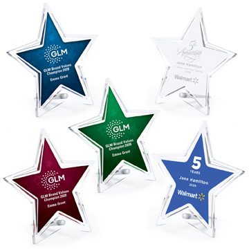 CD1360 - Star Acrylic Award with Pin Stand