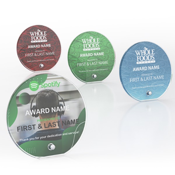 CD1366 - Circle Acrylic Award with Pin Stand
