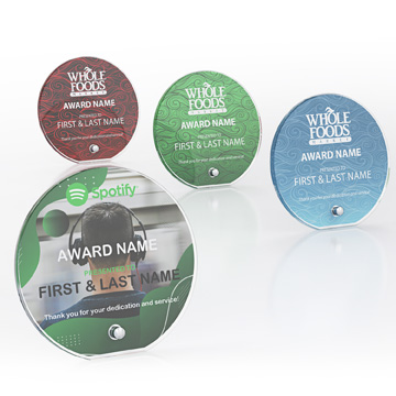 CD1366 - Circle Acrylic Award with Pin Stand