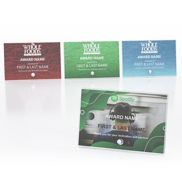 CD1369 - Rectangle Horizontal Acrylic Award with Pin Stand