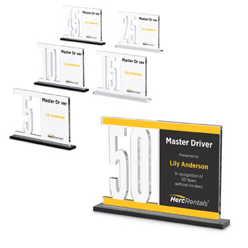 CD1505 - Anniversary Number Cutout Achievement 
Acrylic Award on Base