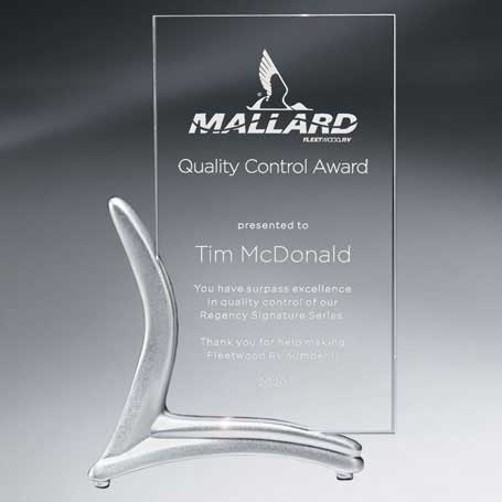 CD754 - Lucite Rectangle on Frosted Sterling Resin Cast Stand