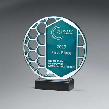 CD940ATE - Reflective Excellence Circle with Silver Mirror, Teal Blue