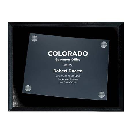 CD953CO - Frosted Acrylic State Cutout on Black Plaque