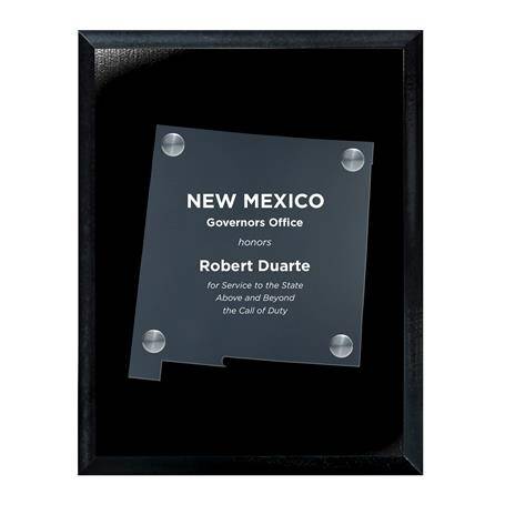 CD953NM - Frosted Acrylic State Cutout on Black Plaque