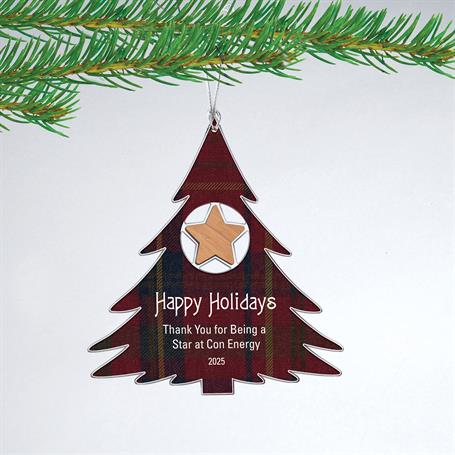 CM103 - Acrylic Christmas Tree Ornament with Alder Accent