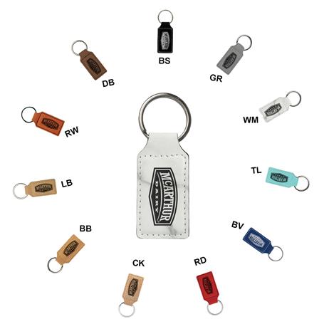 CM245* - Leatherette Rectangle Keychain