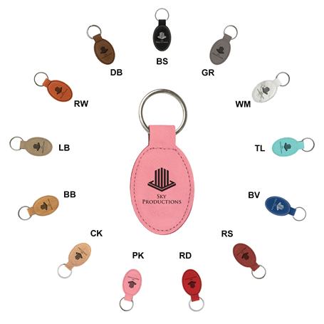 CM291* - Leatherette Oval Keychain