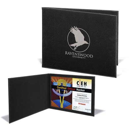 CM326BS - Leatherette Certificate Holder for 8-1/2 x 11, Black