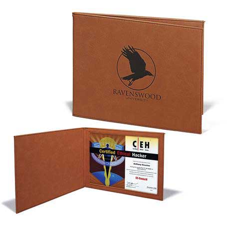 CM326RW - Leatherette Certificate Holder for 8-1/2 x 11, Rawhide