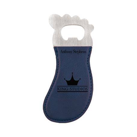 CM334BL - Leatherette Bottle Opener, Blue