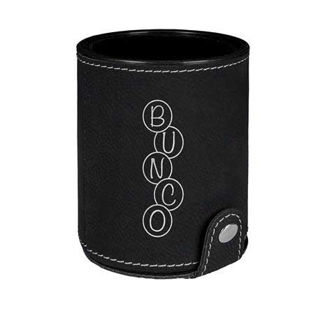CM370BS - Leatherette Dice Cup Set, Black