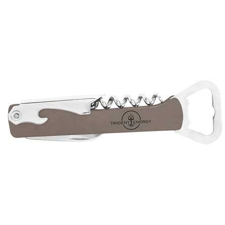 CM376GR - Bottle Opener & Wine Corkscrew, Gray