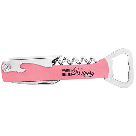 CM376PK - Bottle Opener & Wine Corkscrew, Pink