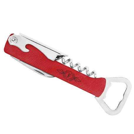 CM376RD - Bottle Opener & Wine Corkscrew, Red