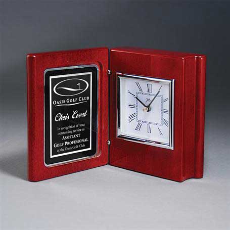 CM412 - Rosewood Piano Book Clock