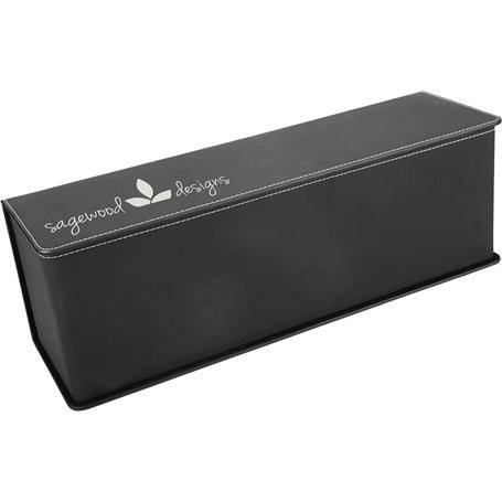 CM425BS - Leatherette Wine Box, Black