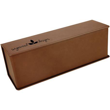 CM425DB - Leatherette Wine Box, Dark Brown