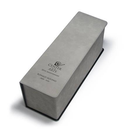 CM425GR - Leatherette Wine Box, Gray