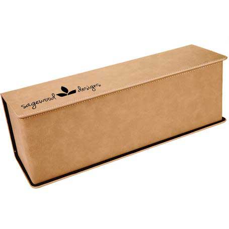 CM425LB - Leatherette Wine Box, Light Brown