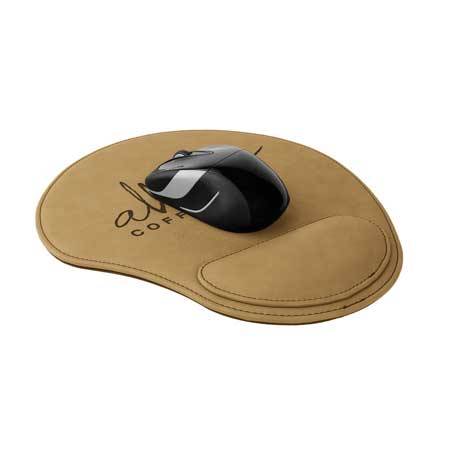CM452LB - Leatherette Mouse Pad, Light Brown