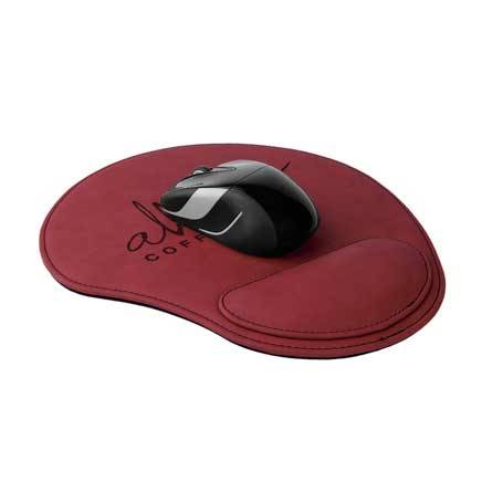 CM452RS - Leatherette Mouse Pad, Rose Red