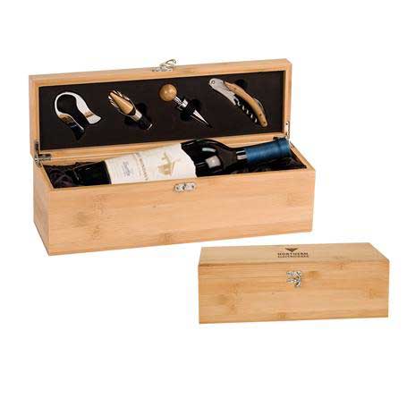 CM460 - Bamboo Wine Presentation Box with Tools