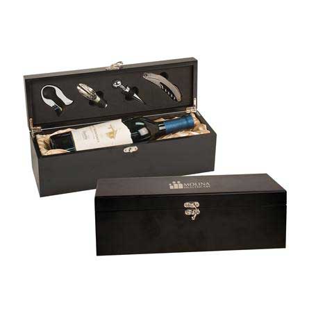 CM461 - Matte Black Wine Presentation Box with Tools