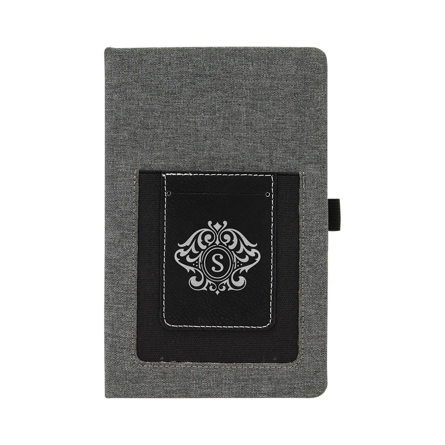 CM721BS - Journal with Phone Pouch, Black