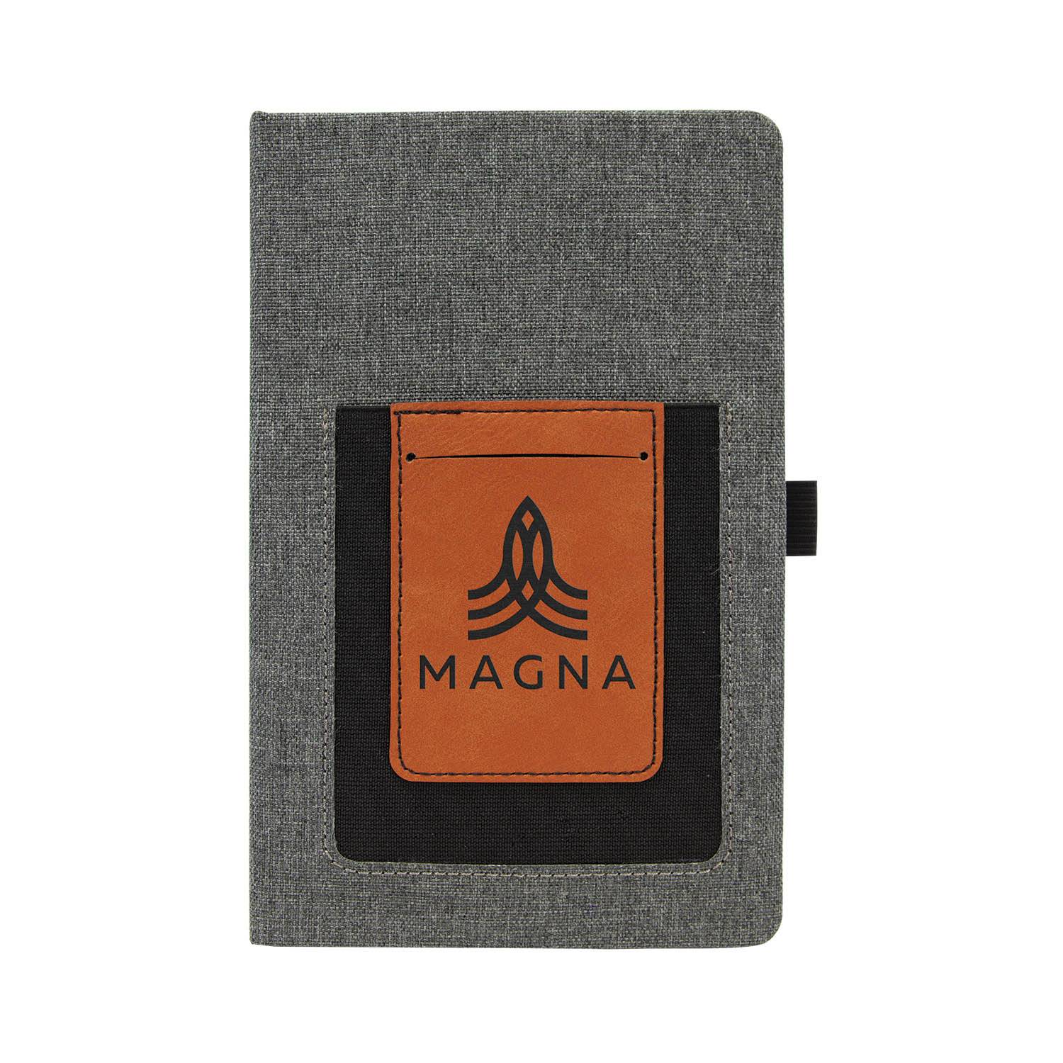 CM721RW - Journal with Phone Pouch, Rawhide