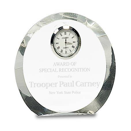 CM724 - Beveled Edge Clear Crystal Clock