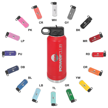CM731* - Powder Coated Travel Water Bottle Includes Straw