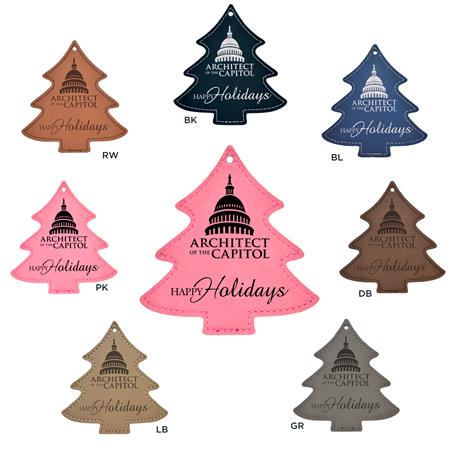 CM770 - Holiday Tree Leatherette Christmas Ornament