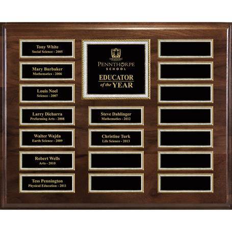EP730MAGP - Genuine Walnut 18-Plt Magnetic Pearl or Blue Border Plaque with Easy Perpetual Plt Release Program