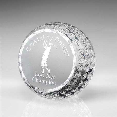 G0833 - Flat Front Crystal Golf Ball