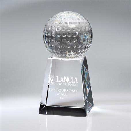 G0836 - Optic Crystal Golf Ball on Tall Base Unattached