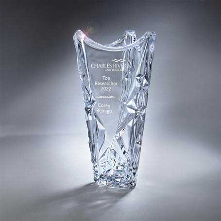 G0982 - Clear Glass Sculpted Ice Vase