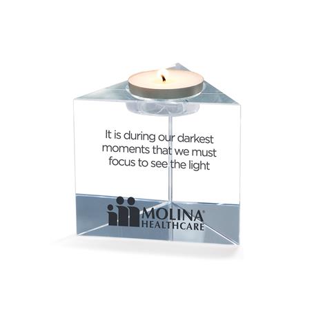 GI1000 - Large Crystal Triangular Votive Holder