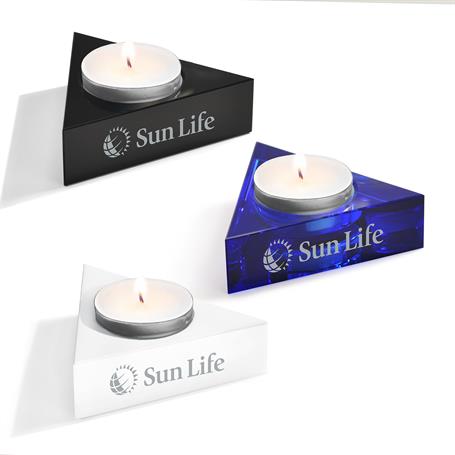 GI1001 - Crystal Triangular Votive Holder