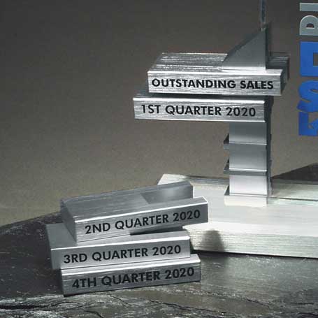 GBAR - Optional Aluminum Achievement Bar (Includes FREE 1-Color Screen Text Set-up), Silver