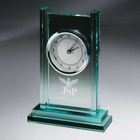 GI526 - Jade Glass Column Clock