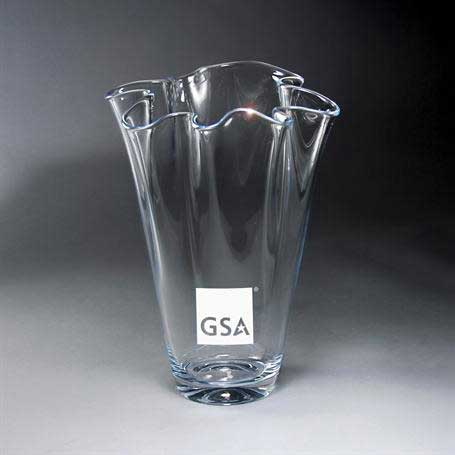 GI636C - Towering Clear Fluted Glass Vase