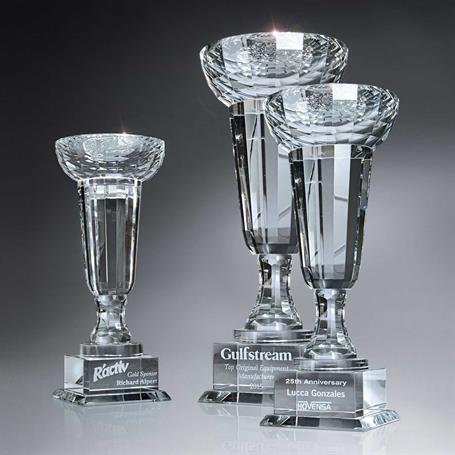 GM405 - Crystal Cup Shaped Trophy