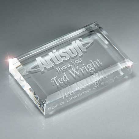 GM448 - Optic Crystal Business Card Paperweight