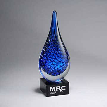 GM710 - Indigo Art Glass with Blue Waves with Black Laser Plate