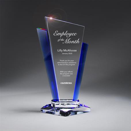 GM713B - Optic Crystal Palace Award - Medium, Blue