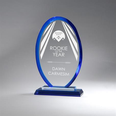 GM799BBL - Large Beveled Oval, Blue
