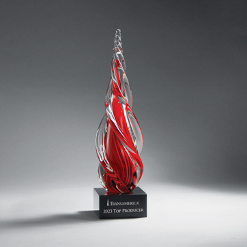 GM803 - Twisted Horn Red Art Glass