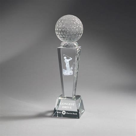 GM833F - Crystal Column with Ball, Male Golf